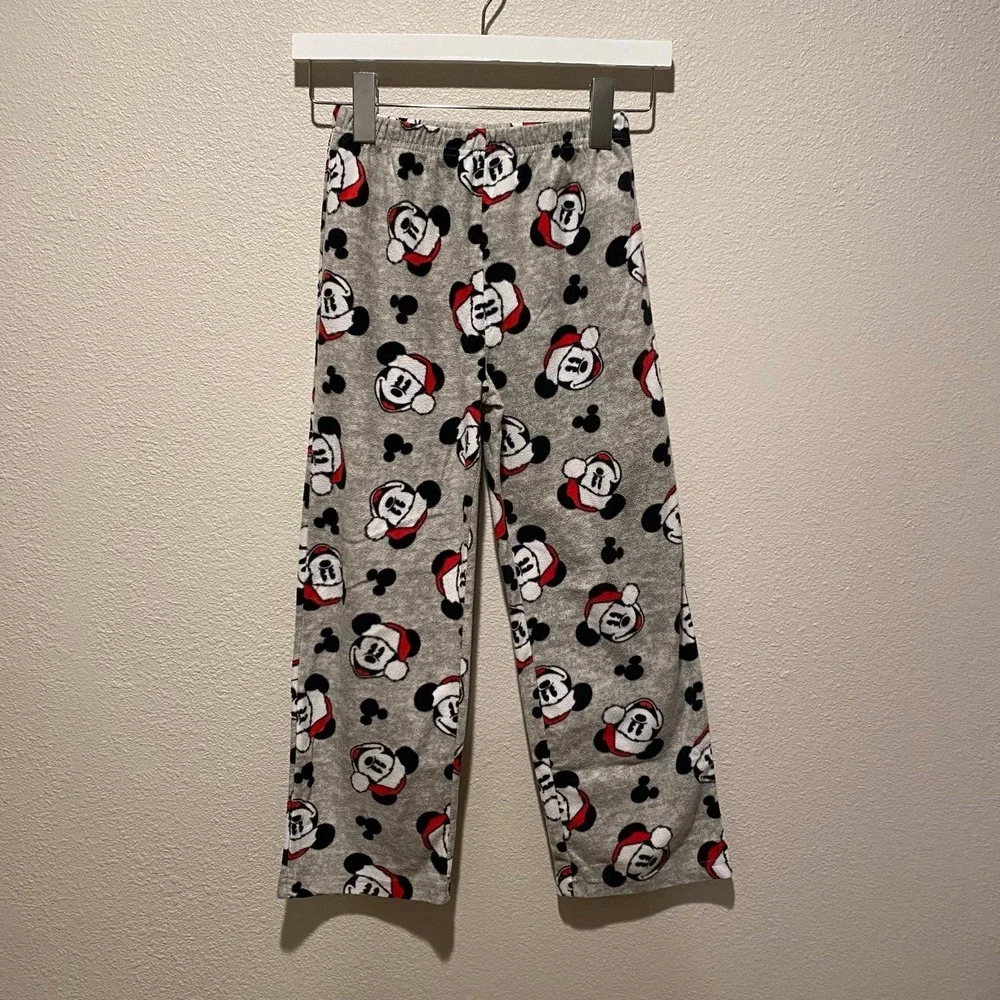 Disney Christmas Pajamas Mickey Mouse pants size 8 UNISEX Winter Holidays